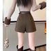 Woolen Wide-Leg A-Line Shorts Autumn Winter New Plus Size American Style Outerwear Skirt Sexy Hot Girl Pleated Casual_ecoleips.com
