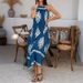 Spring/Summer Casual Bohemian Vacation-Style Colorful Collarless Dress For Women_ecoleips.com