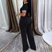 Women's Clothing Women's Fashion Elegant V Neck Short Sleeved Trousers Casual Suit_ecoleips.com