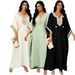 Featured Clothing: European And American Style Embroidered Long Dresses, Loose Plus Size Dresses, Moroccan Style Vacation Wear, Elegant Women's Clothing_ecoleips.com