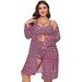 Aria Basics Cross-border Geometric Pattern Plus-size Swimsuit For Women, High-waisted Cover-up Three-piece Bikini Set In_ecoleips.com