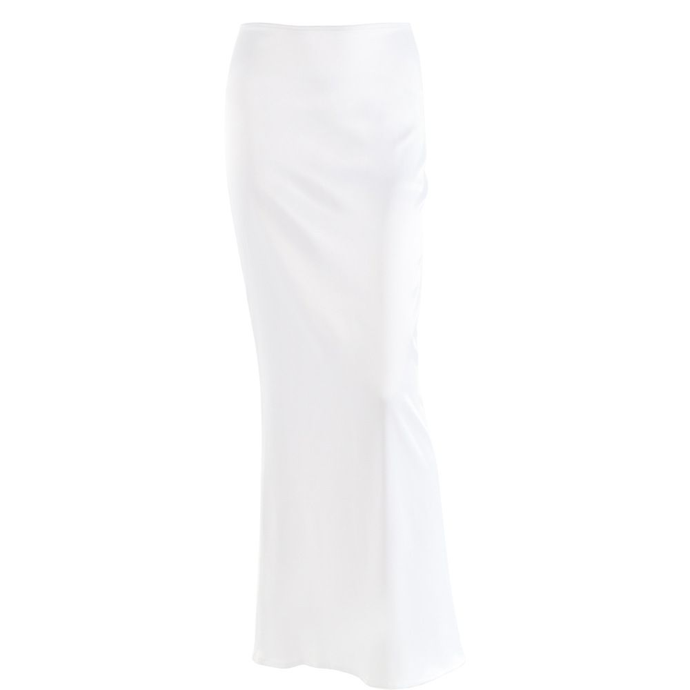 Women's Clothing New Long Skirts Fashionable Sexy Versatile Hip Wrapped Long Satin Skirt_ecoleips.com