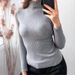 Solid Ribbed Knit Turtleneck Sweater – Women’s High Neck Pullover (Soft Stretch Fabric, Warm & Breathable, Versatile Layering Essential )_ecoleips.com