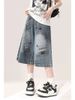 Women's Clothing Retro High Waist Capri Pants For Women Summer Style Loose Fit Slimming Wide Leg Jeans Graffiti Print Denim_ecoleips.com