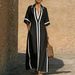 Spring And Summer New Collar Elegant Commuting Long Vacation Casual Women's Dress_ecoleips.com
