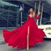 Women's Clothing Milk Silk Sexy Deep V Long Sleeve Dress_ecoleips.com