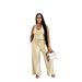 Women's Halter Neck High-Waisted Wide-Leg Pants Set Casual Summer Two-Piece Outfit with Pockets_ecoleips.com