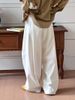 K New Design Versatile High Waist, Floor Dragging, Wrinkled Wide Leg Pants. No Belt_ecoleips.com