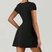 Voya Women's Sexy And Elegant Square Neck Design With A Split Hem And Waist A-line Dress_ecoleips.com