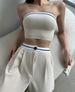 Aria Basics Aria Basics European And American Foreign Trade Women's Fashion New Hot Girl Outerwear Sports Vest Tube Top Color-Block High-Waisted_ecoleips.com