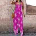 Women's Clothing Positioning Printing Women's Summer New Suspenders Pocket Wide Leg Jumpsuit_ecoleips.com