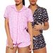 Women's Clothing Comfortable Home Short Sleeved Printed Shorts Suit_ecoleips.com