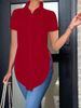 Women's Clothing Summer Fashion Simple Polo Collar Women's Shirt_ecoleips.com
