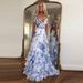 Women's Clothing Sexy V Neck Backless Ruffled High Slit Suspender Skirt_ecoleips.com