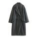 Loose Long Coat Coat Autumn And Winter Women's Woolen Solid Color New Temperament Long Sleeves_ecoleips.com