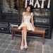 Women's Clothing Retro Sweet Lace Embroidery French Vintage Lace Embroidered Sweetheart Corset Tie Waist Flared Mini Dress – White (Sizes S, M, L)_ecoleips.com