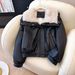 Lamb-Like Faux Shearling Collar PU Leather Jacket - Winter Cozy Oversized Coat For Women, Warm Polyester Filling, Casual & Office Style_ecoleips.com