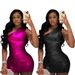 Women's Slim Fit One Shoulder Gathered Nightclub Dress Fashionable Fluorescent Tight Fitting Casual Elegant Summer Dress_ecoleips.com