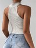 Women's Clothing New Slim Fit Cross Halter Neck Knitted Sweater Vest Top_ecoleips.com