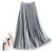 Women’s Clothing Satin Elegant Accordion High Waist Pleated Skirt Spring And Summer All Match Princess Style Skirt Long Skirt New Style_ecoleips.com
