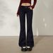 YC&American Retro Hot Girl Low-Waist Double-Buckle Slim Flared Versatile Autumn-Winter Stretch Denim Pants For Women New_ecoleips.com