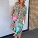 Summer Fashion Women's Loose Dress Half Open Collar Printed Trade Clothing_ecoleips.com