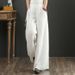 Suitable For All Seasons 2024 Summer Autumn Solid Color Cotton Wide Leg Women Floor-Length Linen Long Pants Plus Size_ecoleips.com