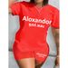 Women's Clothing Plus Size Sports Set M3111A29 Casual Fashion T-Shirt And Shorts Two-Piece Outfit In American Style_ecoleips.com