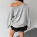 AD708 Cross-border European American Letter Print Off-shoulder 2025 New Spring And Autumn Loose-fitting Slimming_ecoleips.com