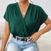 cross-border Foreign Trade Women's Clothing: Simple And Elegant Workwear Jumpsuit, Solid Color V-neck Batwing_ecoleips.com