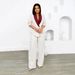 Elegant Contrast Lapel Blazer & Pant Set – European-Inspired Office Wear For Women (Black, Beige, Brown)_ecoleips.com
