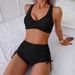 Women's Clothing Two Piece Swimsuit Sexy Women Solid Color Swimsuit_ecoleips.com