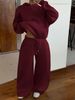 Women's Casual Fashion Sports Suit Two Piece Set Street Style Fleece Sweatshirt Style New_ecoleips.com