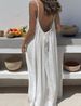 New Women's Strappy Backless Loose Fitting Home Wear Dress Comfortable Casual Maxi Dress For Summer_ecoleips.com