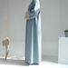 Muslim Dress Women Luxurious Dubai-Inspired Open Cardigan Abaya – Modest Elegance In Peacock Blue, Light Green & Brown_ecoleips.com