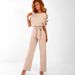 K Women's Button Tied Short Sleeved Jumpsuit_ecoleips.com