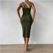 Summer Color Blocked off Shoulder Bodycon Dress European American Style Pure Alluring Sexy Women's Clothing 2025_ecoleips.com