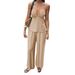 DiYun European American Vacation Style Hot Girl Camisole T-Shirt And Pants Set Women's Clothing 2026 Summer_ecoleips.com