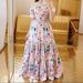 2025 Cross-Border New Spring Summer European And American Foreign Trade Women's Floral Fashion Off-Shoulder Long Dress_ecoleips.com