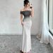 Women's Clothing Fashion Short Sleeve Off The Shoulder Gradient Bodycon Long Dress For Formal & Casual For Women_ecoleips.com