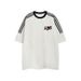 Women's Heavyweight Pure Cotton T-Shirt Loose Fitting Striped Short Sleeved Top Cartoon American Print New Summer_ecoleips.com