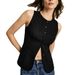 Women's Solid Color Button Down Sleeveless Vest Top – Round Neck Casual Tank For Summer Office 2026_ecoleips.com