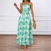 2026 European And American Women's Summer Halter Neck Printed Beach Hawaiian Vacation Dress With Lining For Women_ecoleips.com