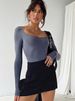 Women's Slim Fit Long Sleeve T-Shirt – Elegant Round Neck Blouse For Office & Night Out_ecoleips.com
