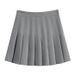Pleated Skirt With Safety Shorts, Zipper & Button Front, Versatile Jk Uniform Skirt For Women And Girls_ecoleips.com