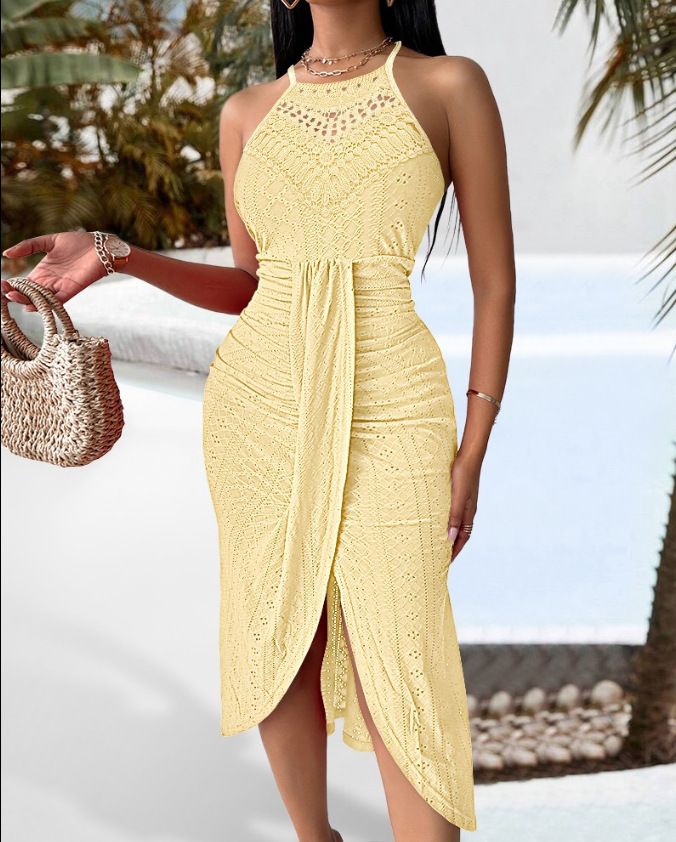 Women's Clothing Spring And Summer Hip Hop Style Street Fashion Skirt Halter Neck Sleeveless Irregular Skirt Dress_ecoleips.com