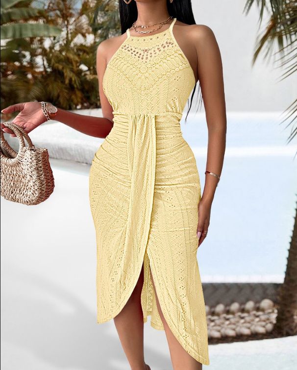 Women's Clothing Spring And Summer Hip Hop Style Street Fashion Skirt Halter Neck Sleeveless Irregular Skirt Dress_ecoleips.com