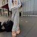 Women's Clothing Personality Street Gray Casual Pants Couple Baggy Sweatpants Pants_ecoleips.com