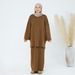 Modest Abaya Dress Women's Autumn Winter Thickened Knitted Two-Piece Suit Loose Sweater Skirt Set Middle East_ecoleips.com