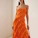 Summer New European And American Style Elegant Strap Ruffled Slit Off-Shoulder Dress_ecoleips.com
